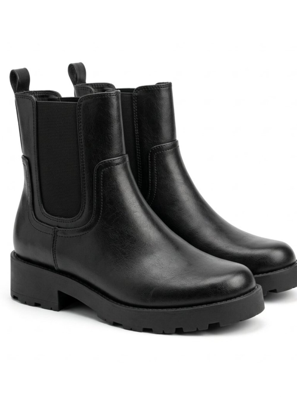 Old Navy Woman’s 8 Low Heel Chunky Chelsea Fashion Ankle Boots Double Elastic